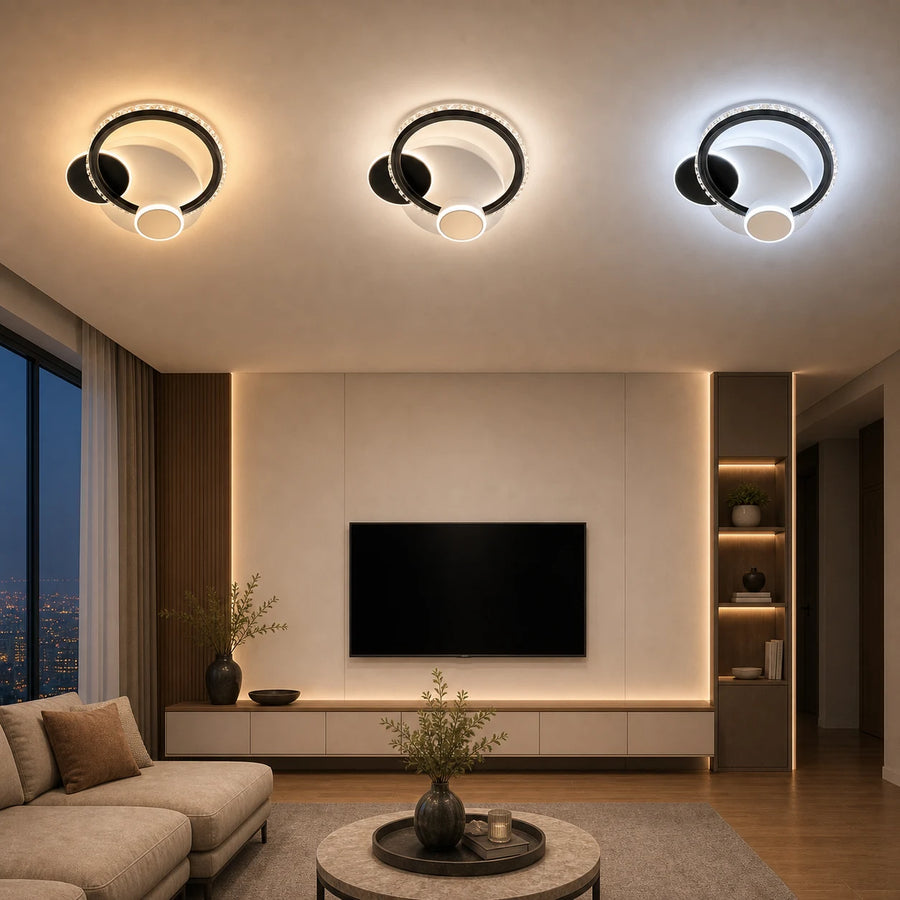 Lustra LED cu cristal PRISMIQ 45W, 3 Cercuri, lumina Rece/Calda/Neutra, Negru - 11_LL654-300BK.png
