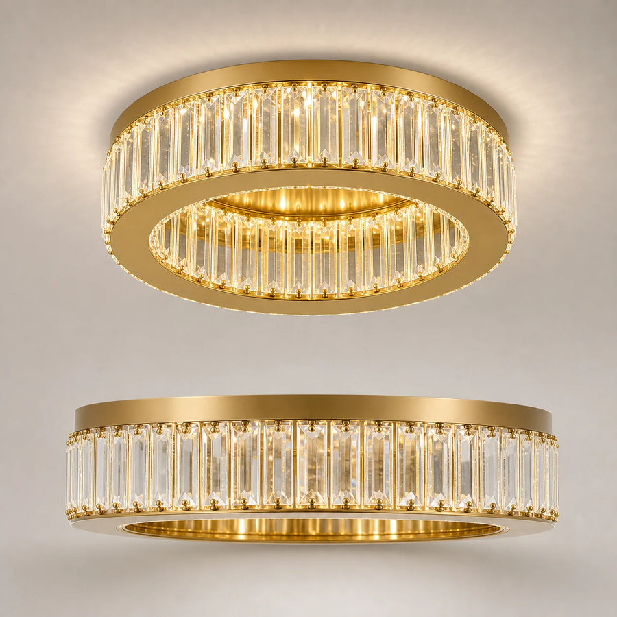 Lustre LED avec télécommande et cristal VERTUS 31W, 50cm, Cercle, Lumière Froide/Chaude/Neutre, Dimmable, Or - 26_LLC150-500GD.png