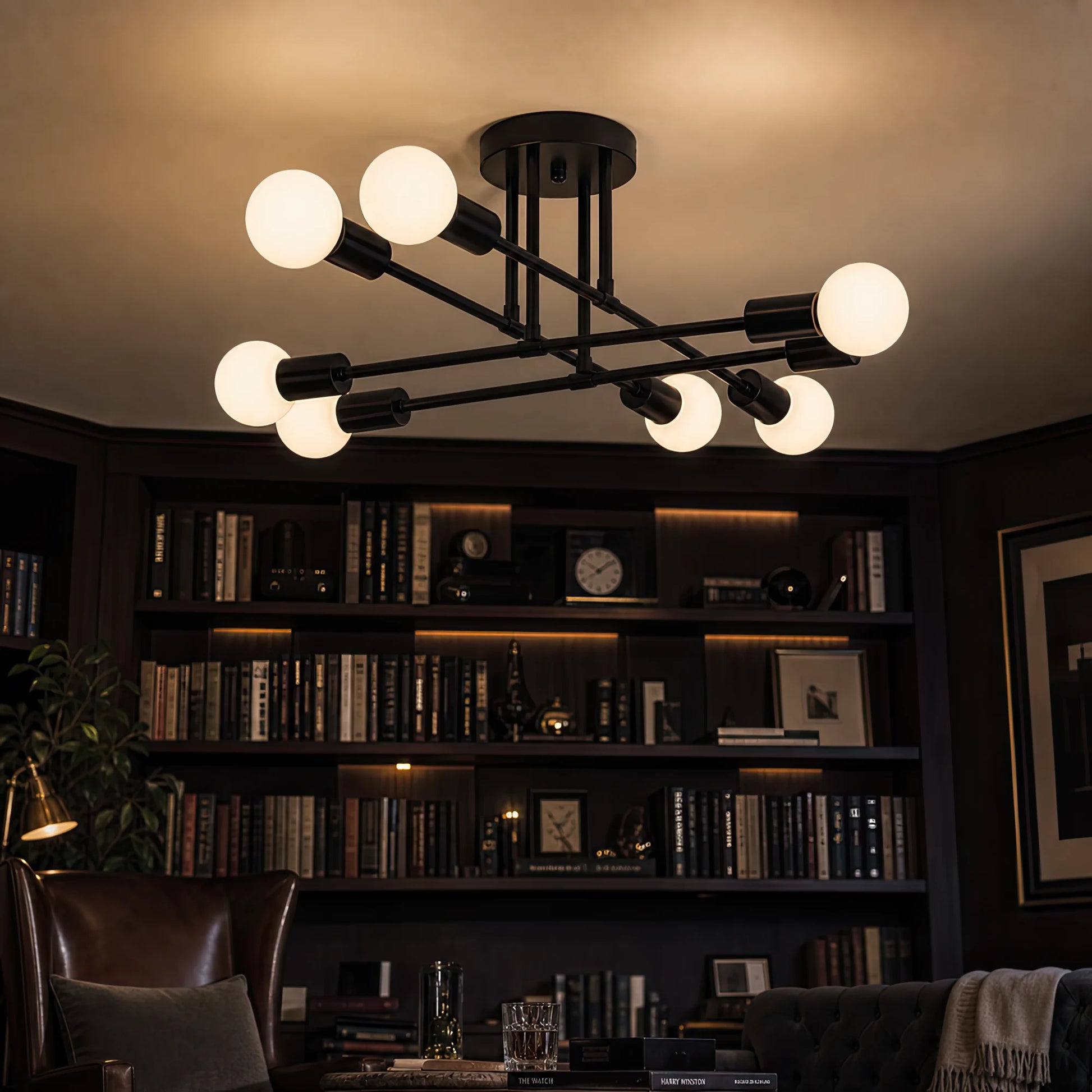 Lustre Octa moderniste classique, 8x E27, noir, design moderne, métal, sans abat-jour - 19_LC360-8BK.png