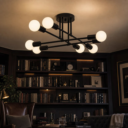 Lustre Octa moderniste classique, 8x E27, noir, design moderne, métal, sans abat-jour - 19_LC360-8BK.png