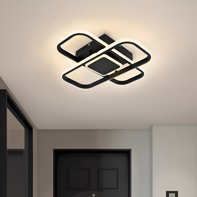Lustre LED avec télécommande VECTOR QUAD 52W, Lumière Froide/Chaude/Neutre, Dimmable, Noir
