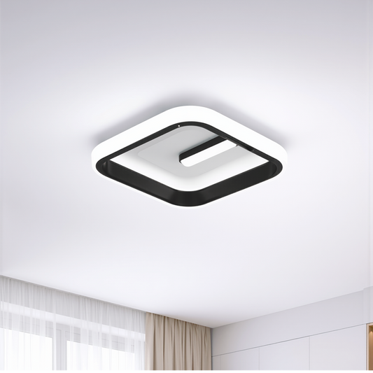 Lustre LED VICTORIA 19W, Carré, Lumière Froide/Chaude/Neutre, Noir, Blanc