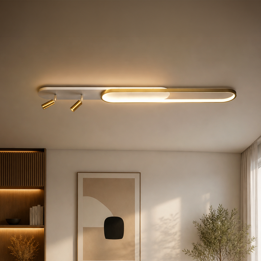 Lustre LED avec projecteur orientable FISSO Camilla, 66W, Lumière Froide/Chaude/Neutre, Or Brillant