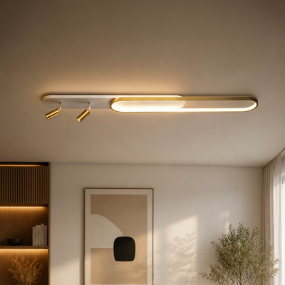 Lustre LED avec projecteur orientable FISSO Camilla, 66W, Lumière Froide/Chaude/Neutre, Or Brillant