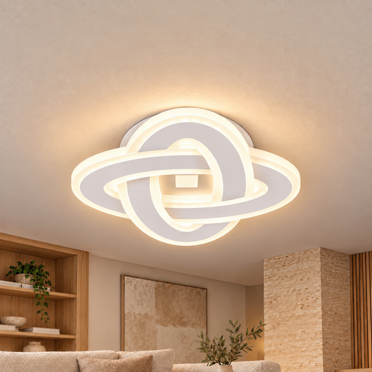 Lustre LED CRINELLA 45W, Diamètre 23cm, Lumière Froide/Chaude/Neutre, Blanc