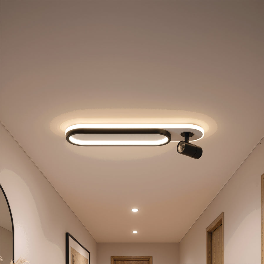 Lustre LED avec projecteur orientable FISSO Camilla 49W, lumière 3000/4000/6000k, Noir