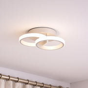 Lustre LED VERTEX CIRCULA 21W, 2 Cercles, Structure en Métal, Lumière Froide/Chaude/Neutre, Blanc