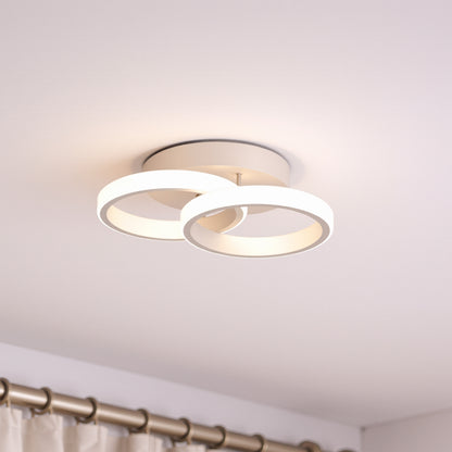 Lustre LED VERTEX CIRCULA 21W, 2 Cercles, Structure en Métal, Lumière Froide/Chaude/Neutre, Blanc