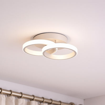 Lustre LED VERTEX CIRCULA 21W, 2 Cercles, Structure en Métal, Lumière Froide/Chaude/Neutre, Blanc