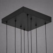 Lustre LED avec télécommande, Suspendu 96W, 4 Éléments, Lumière Froid/Chaud/Neutre, Dimmable, Hauteur réglable, Noir