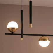 Lustre LED suspendu avec télécommande DAMARA 44W, Lumière Froide/Chaude/Neutre, Dimmable, Noir, Hauteur Réglable