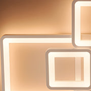 Lustre LED avec télécommande ELLA 119W, 6 carrés, Lumière Froide/Chaude/Neutre, Dimmable, Blanc