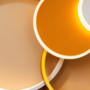 Lustre LED avec télécommande KILLIAN 80W, 4 Cercles, Lumière Froide/Chaude/Neutre, Dimmable, Doré