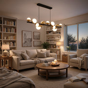 Lustre suspendu LED en acrylique Aurion 29 W avec télécommande, intensité variable, or noir, métal et acrylique