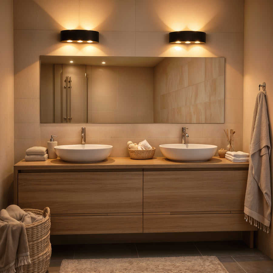 Applique murale d'extérieur LED Ellis, 6 W, 6 sources lumineuses, lumière chaude, noir