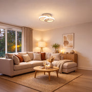 Lustre LED VERTEX CIRCULA 21W, 2 Cercles, Structure en Métal, Lumière Froide/Chaude/Neutre, Blanc