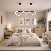 DIVINO Lustre LED avec Tube Flexible en Silicone - 24W, Lumière Orientable, Noir Mat