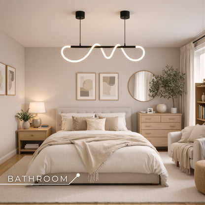 DIVINO Lustre LED avec Tube Flexible en Silicone - 24W, Lumière Orientable, Noir Mat