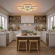 Lustre LED avec télécommande ELLA 119W, 6 carrés, Lumière Froide/Chaude/Neutre, Dimmable, Blanc