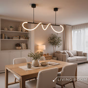 DIVINO Lustre LED avec Tube Flexible en Silicone - 24W, Lumière Orientable, Noir Mat