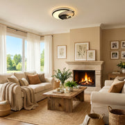 Lustre LED avec télécommande ALYONA 44W, Lune et Étoile, Lumière Froide/Chaude/Neutre, Dimmable, Noir