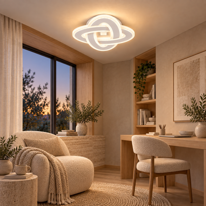 Lustre LED CRINELLA 45W, Diamètre 23cm, Lumière Froide/Chaude/Neutre, Blanc