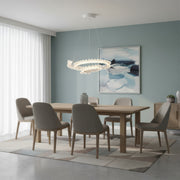 Lustre LED LT188WH, cristal et métal, 40W, variable, hauteur réglable, lumière froide/chaude/neutre, éclairage luxueux