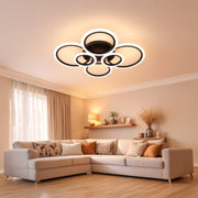Lustre LED avec télécommande BETTY 82W, 6 Cercles, Lumière Froide/Chaude/Neutre, Dimmable, Noir
