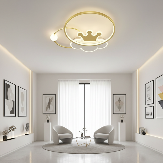 Lustre LED Rafael avec télécommande, 58 W, variable, 3000 K/4000 K/6000 K, lustres LED dorés avec télécommande Titre par défaut Alessandro Design