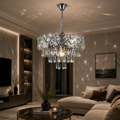 Lustre en cristal WINDSOR Nobile 5xE14, diamètre 39cm, chrome brillant, hauteur réglable