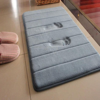 Lot de 3 tapis de bain, 50x40 cm, bleu, antidérapant
