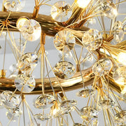 MINUET Lustre en cristal 9x G9, diamètre 50 cm, or brillant, hauteur réglable