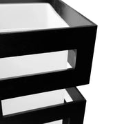 Lustre en bois VANJA, abat-jour carré, 4 douilles E27, blanc/noir