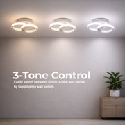 Lustre LED VERTEX CIRCULA 21W, 2 Cercles, Structure en Métal, Lumière Froide/Chaude/Neutre, Blanc