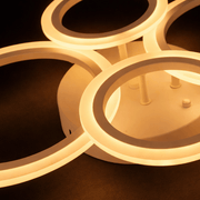 Lustre LED avec télécommande BETTY 43W, 4 Cercles, Lumière Froide/Chaude/Neutre, Dimmable, Blanc