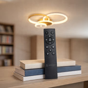 Lustre LED avec télécommande KILLIAN 80W, 4 Cercles, Lumière Froide/Chaude/Neutre, Dimmable, Doré