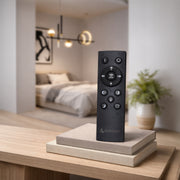 Lustre LED suspendu avec télécommande DAMARA 44W, Lumière Froide/Chaude/Neutre, Dimmable, Noir, Hauteur Réglable