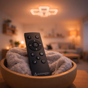 Lustre LED avec télécommande ELLA 119W, 6 carrés, Lumière Froide/Chaude/Neutre, Dimmable, Blanc