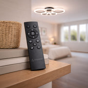 Lustre LED avec télécommande BETTY 82W, 6 Cercles, Lumière Froide/Chaude/Neutre, Dimmable, Noir