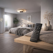 Lustre LED avec télécommande ALYONA 44W, Lune et Étoile, Lumière Froide/Chaude/Neutre, Dimmable, Noir