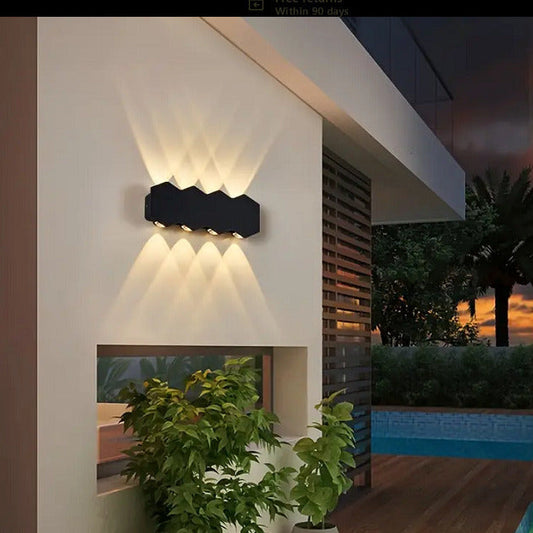 Applique murale LED extérieure et intérieure, 4 Sources x 1W, IP65, ABS, Noir, 3000K