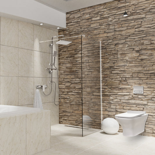 Paravan duș Walk-In 90x195 cm, sticlă securizată 8 mm, transparentă, profil metalic rezistent