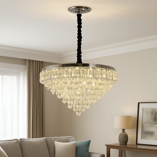 MEILI CRYSTAL CASCADA 500 – Lustre LED en cristal, 112W, Ø500 mm, avec télécommande Lustres en cristal Default Title Alessandro Design