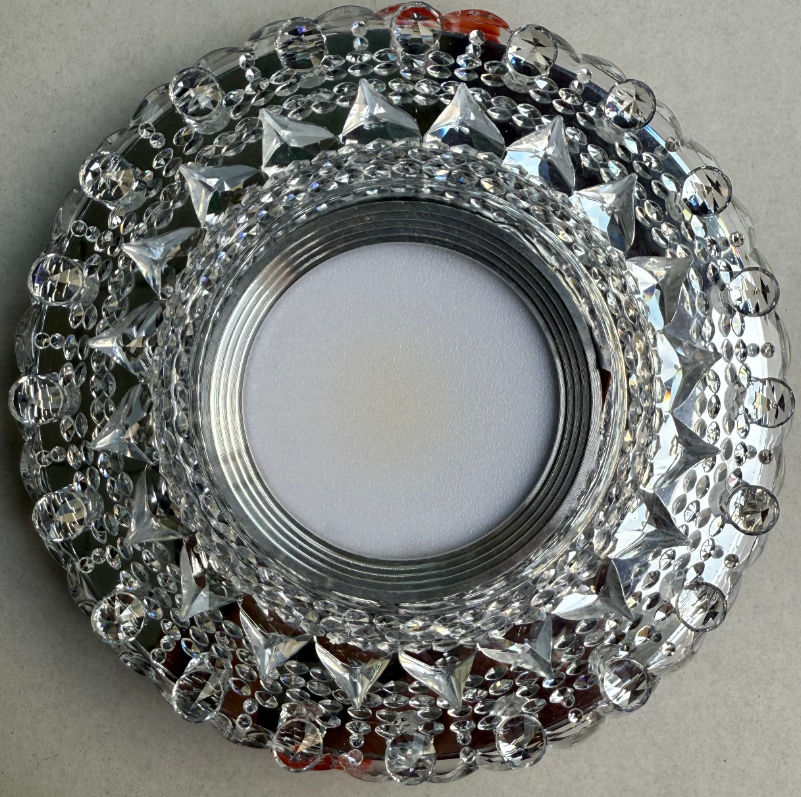 Spot LED ORBITA, 5W, Rotund, Lumina Rece + RGB, Alb, Rasina si Sticla