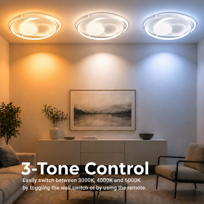 ISTARAVSHAN Lustre LED avec télécommande, Forme Ovale, 85W, Lumière Froide/Chaude/Neutre, Dimmable, Blanc
