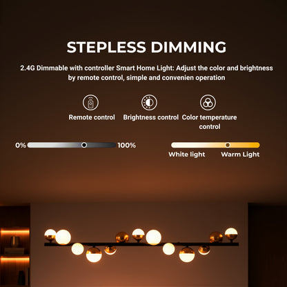 Lustre suspendu LED en acrylique Aurion 29 W avec télécommande, intensité variable, or noir, métal et acrylique