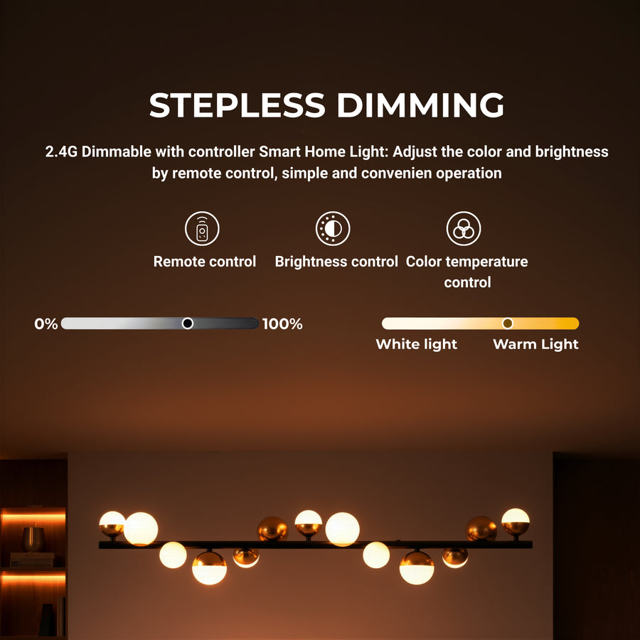 Lustre suspendu LED en acrylique Aurion 29 W avec télécommande, intensité variable, or noir, métal et acrylique