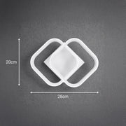 Lustre LED VERTEX Matrix, diamants superposés, cadres métalliques, 11 W, 2 diamants, lumière froide/chaude/neutre 3000K/4000K/6000K, blanc