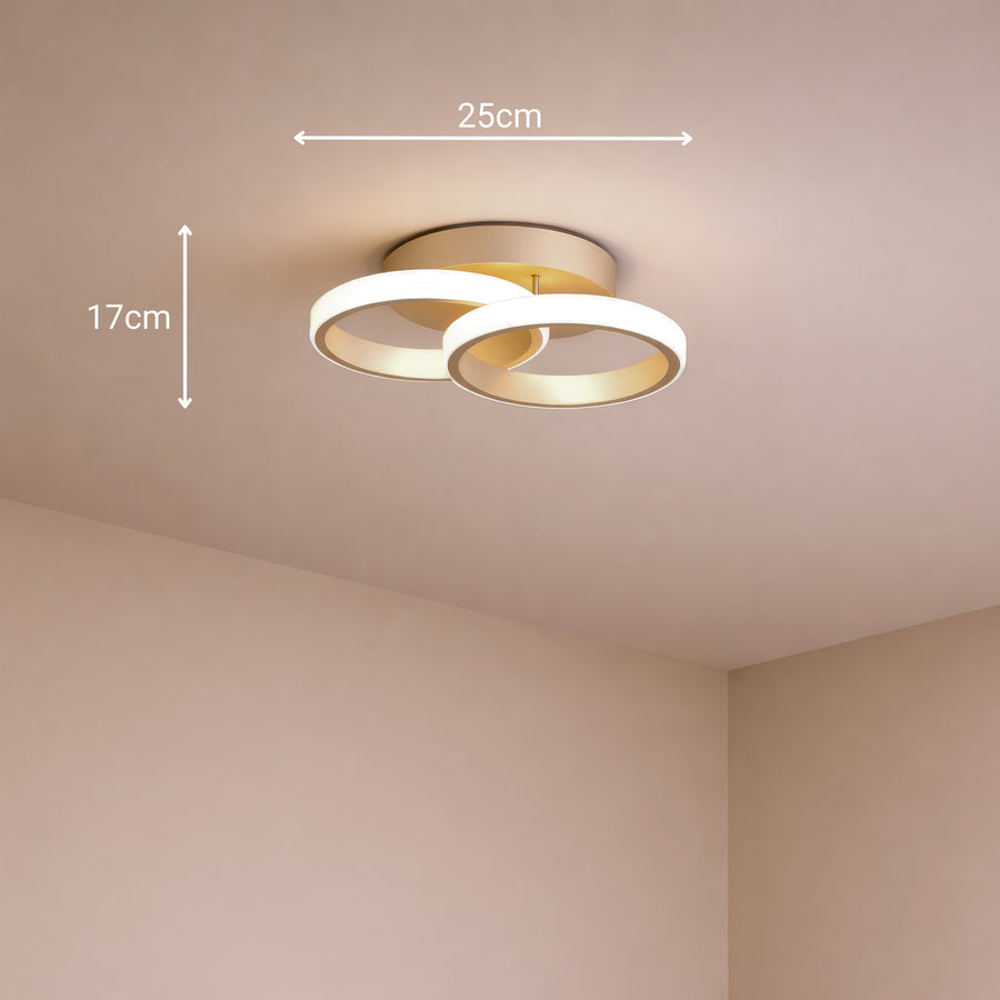 Lustre LED VERTEX CIRCULA 21W, 2 Cercles, Structure en Métal, Lumière Froide/Chaude/Neutre, Blanc