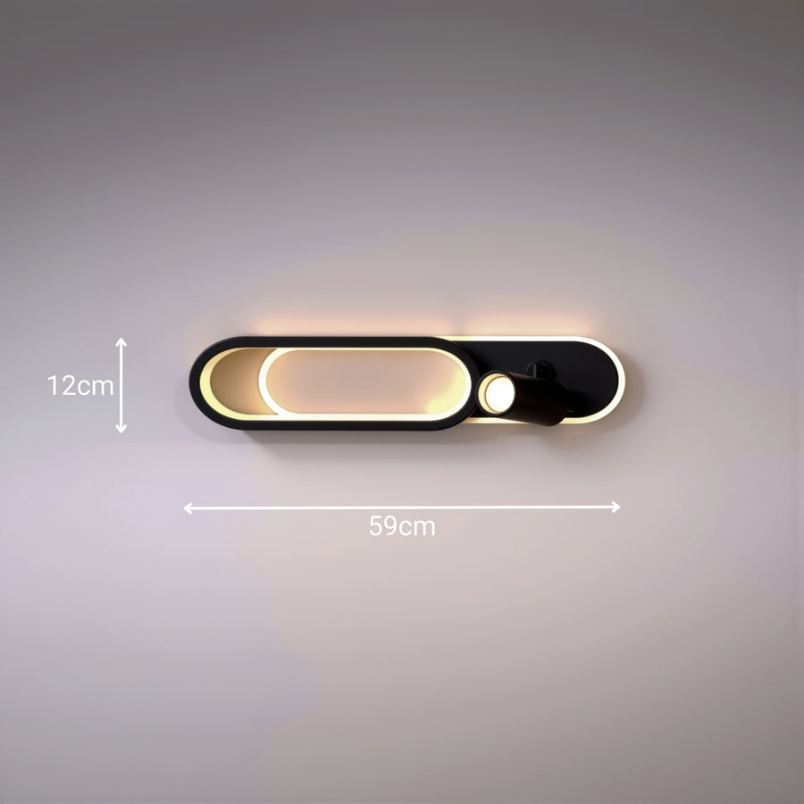 Lustre LED avec projecteur orientable FISSO Camilla 49W, lumière 3000/4000/6000k, Noir